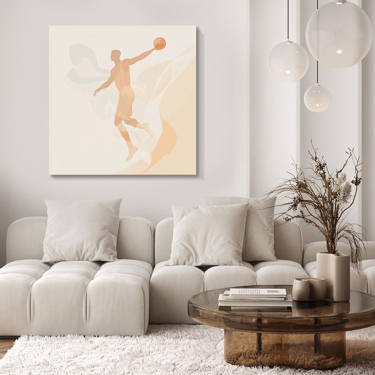 Minimalist Basketball Player Canvas Wall Art