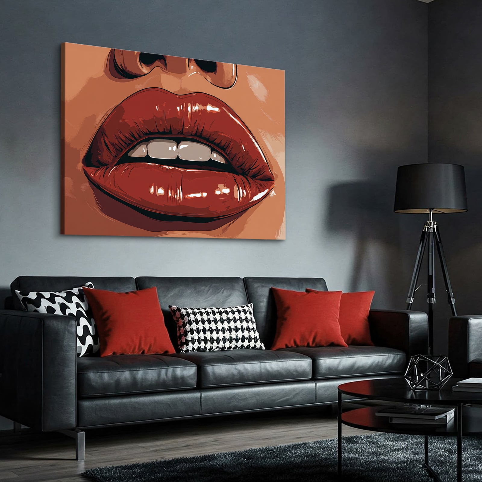 Glam Pop Lips Abstract Wall Art