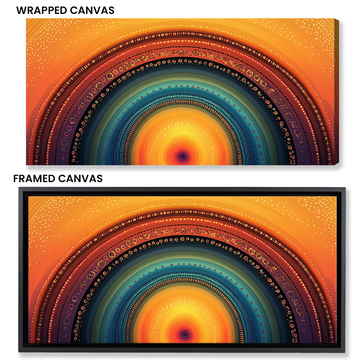 Rainbow Arch Abstract Boho Canvas Wall Art