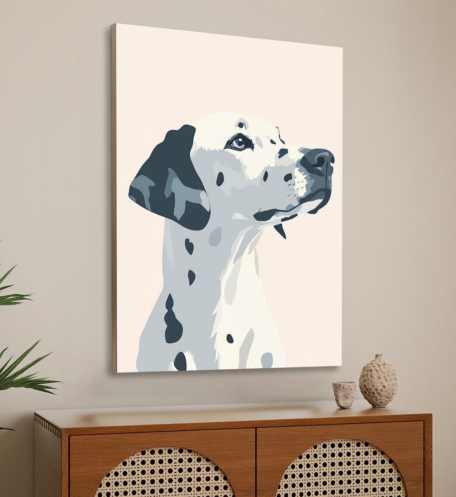 Dalmatian Dog Portrait Abstract Wall Art