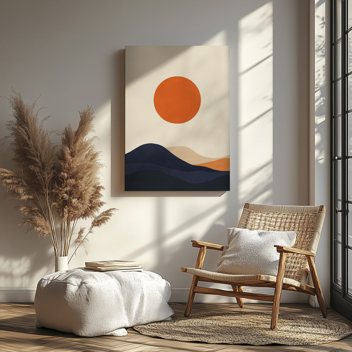 Golden Hour Minimalist Acrylic Art Wall