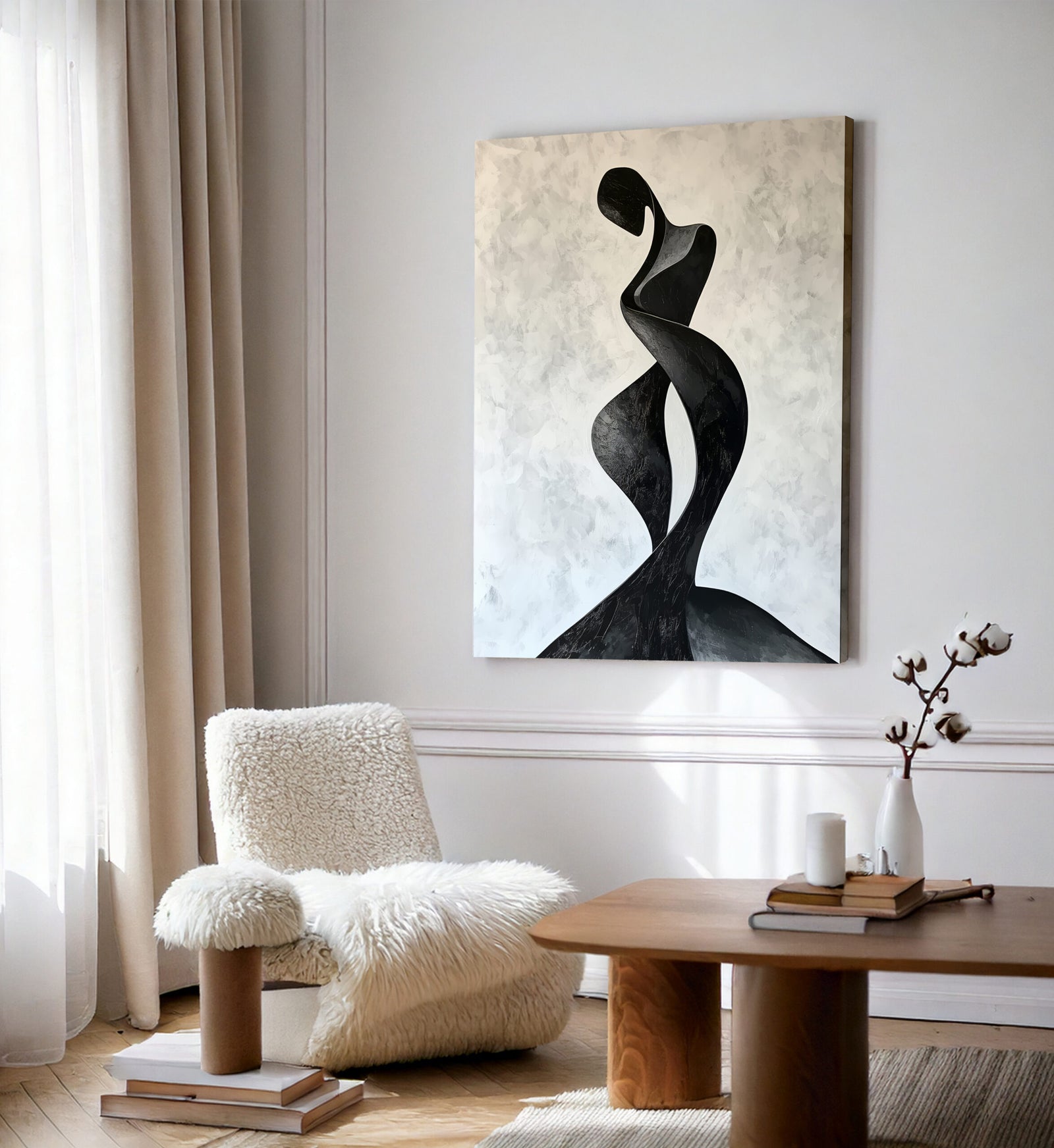 Abstract Embrace Minimalist Canvas Wall Art