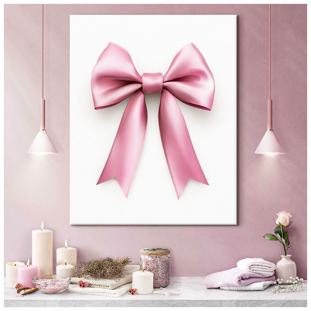 Ribbon Bow Minimalist Bedroom Wall Art