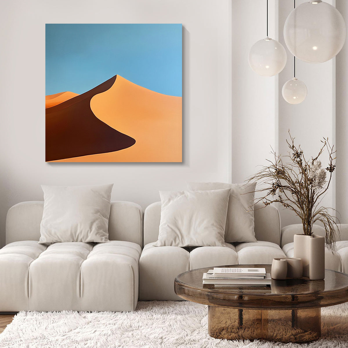Dune Minimalist Square Canvas Print