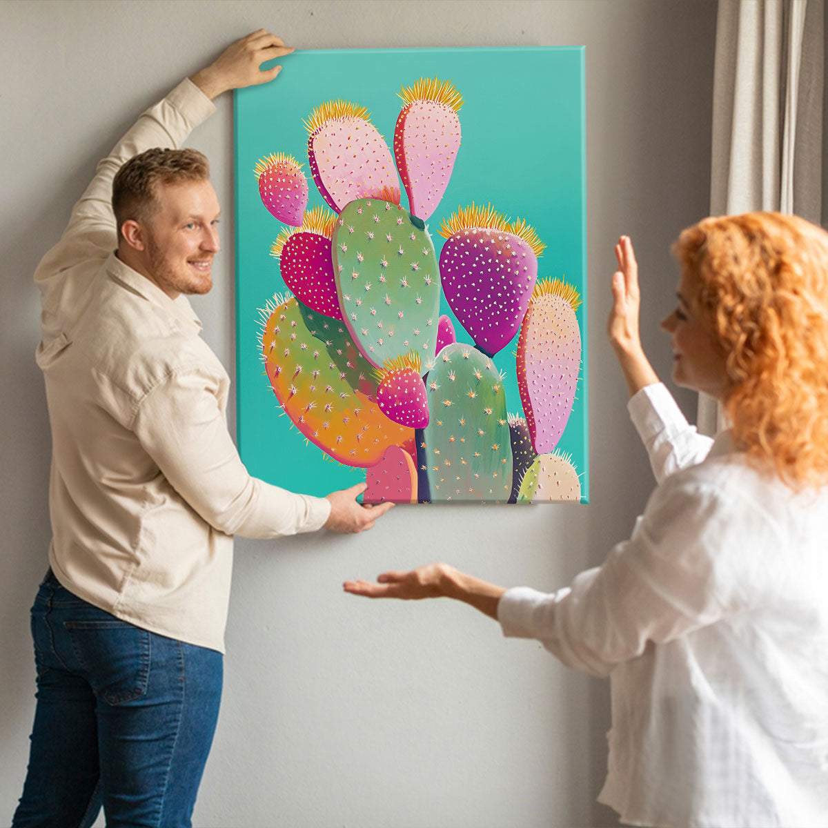 Pop Art Desert Painting Cactus Canvas Wall Art