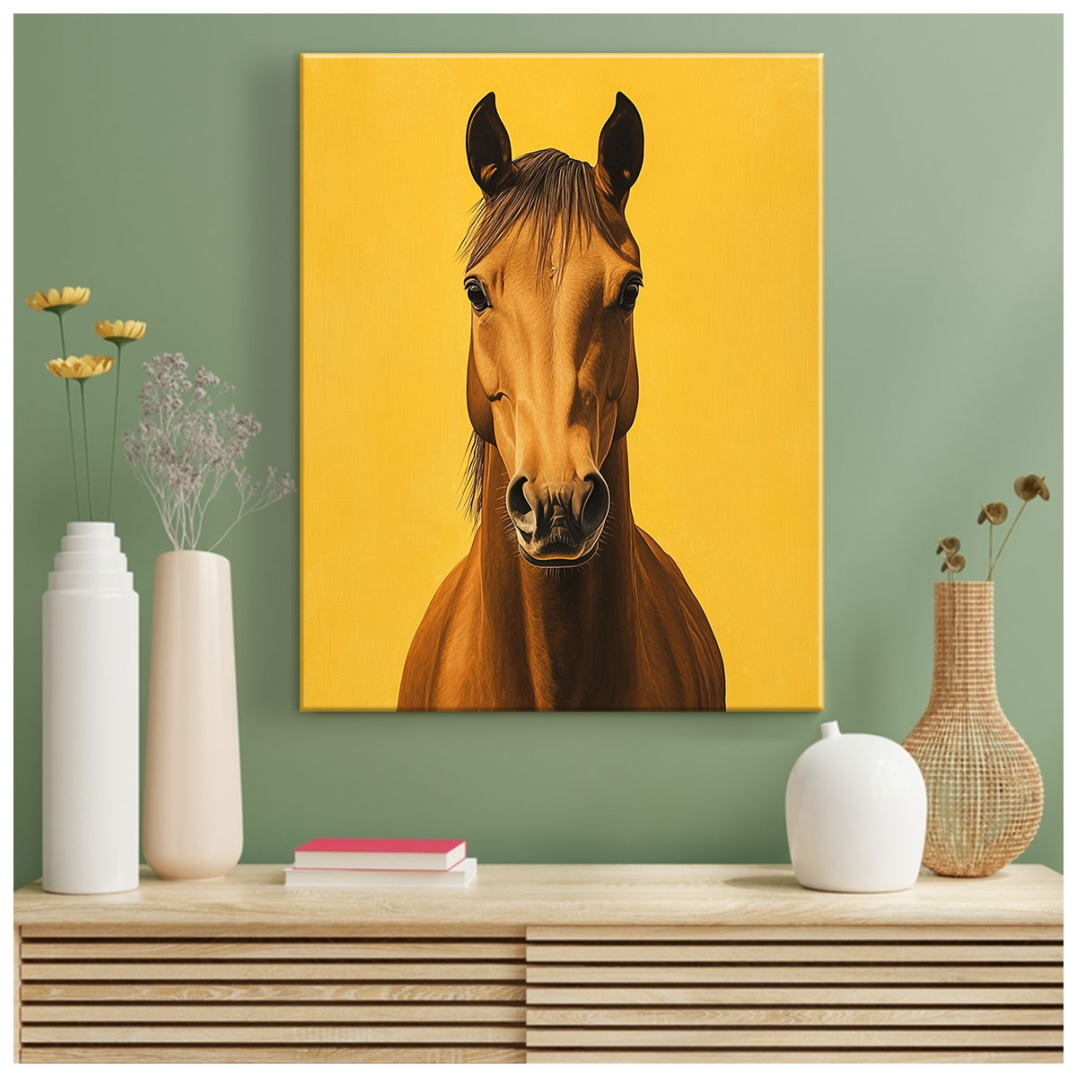 Yellow Equine Modern Wall Artwork