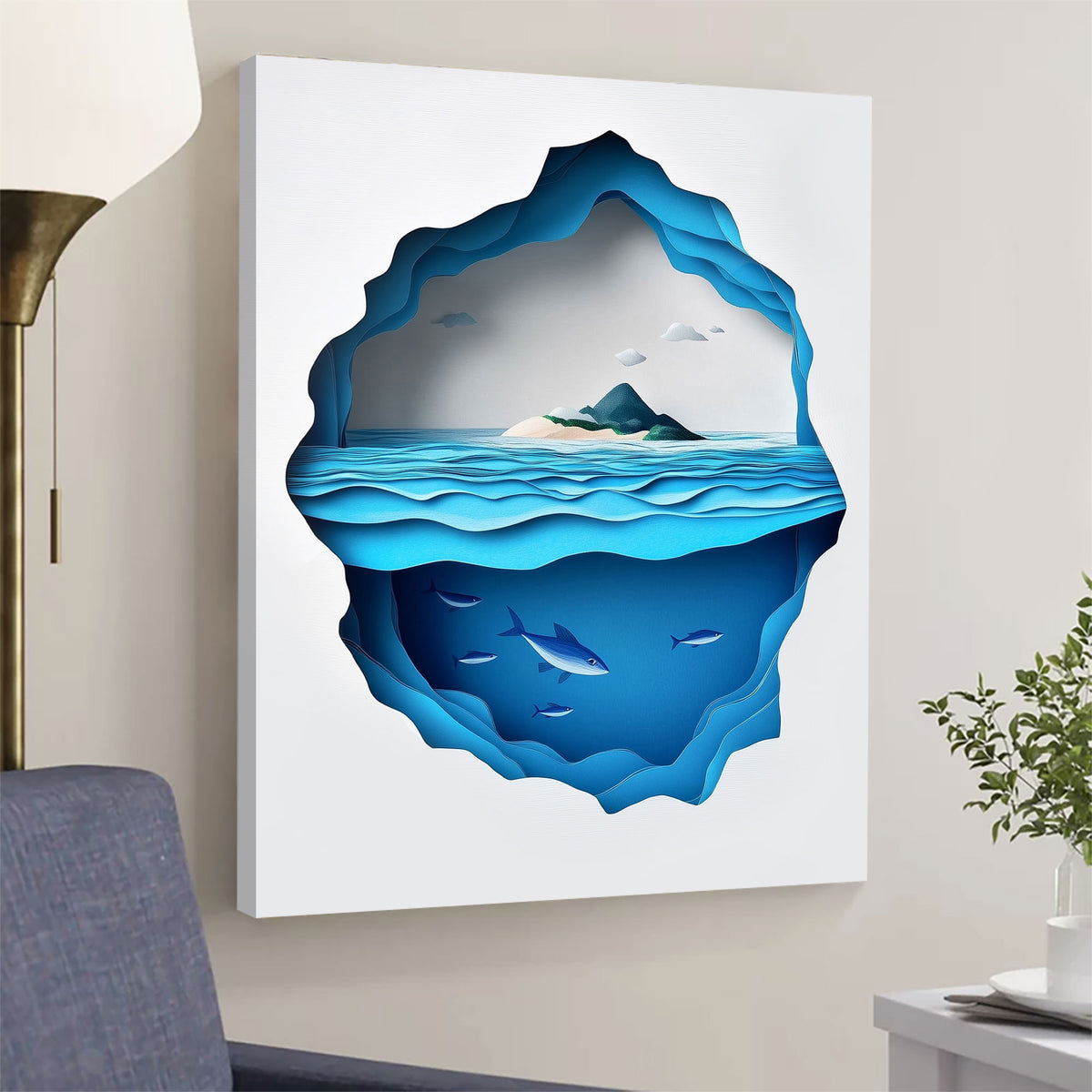 Hidden Ocean Layers Abstract Artwork