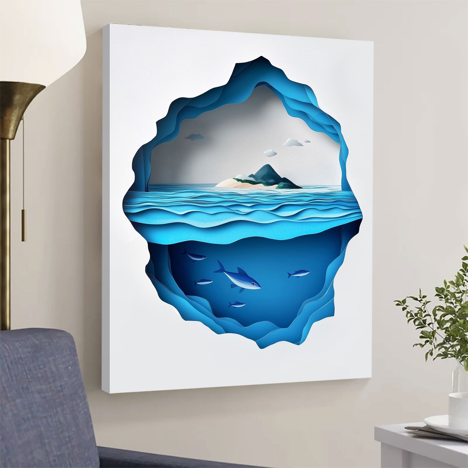 Hidden Ocean Layers Abstract Artwork