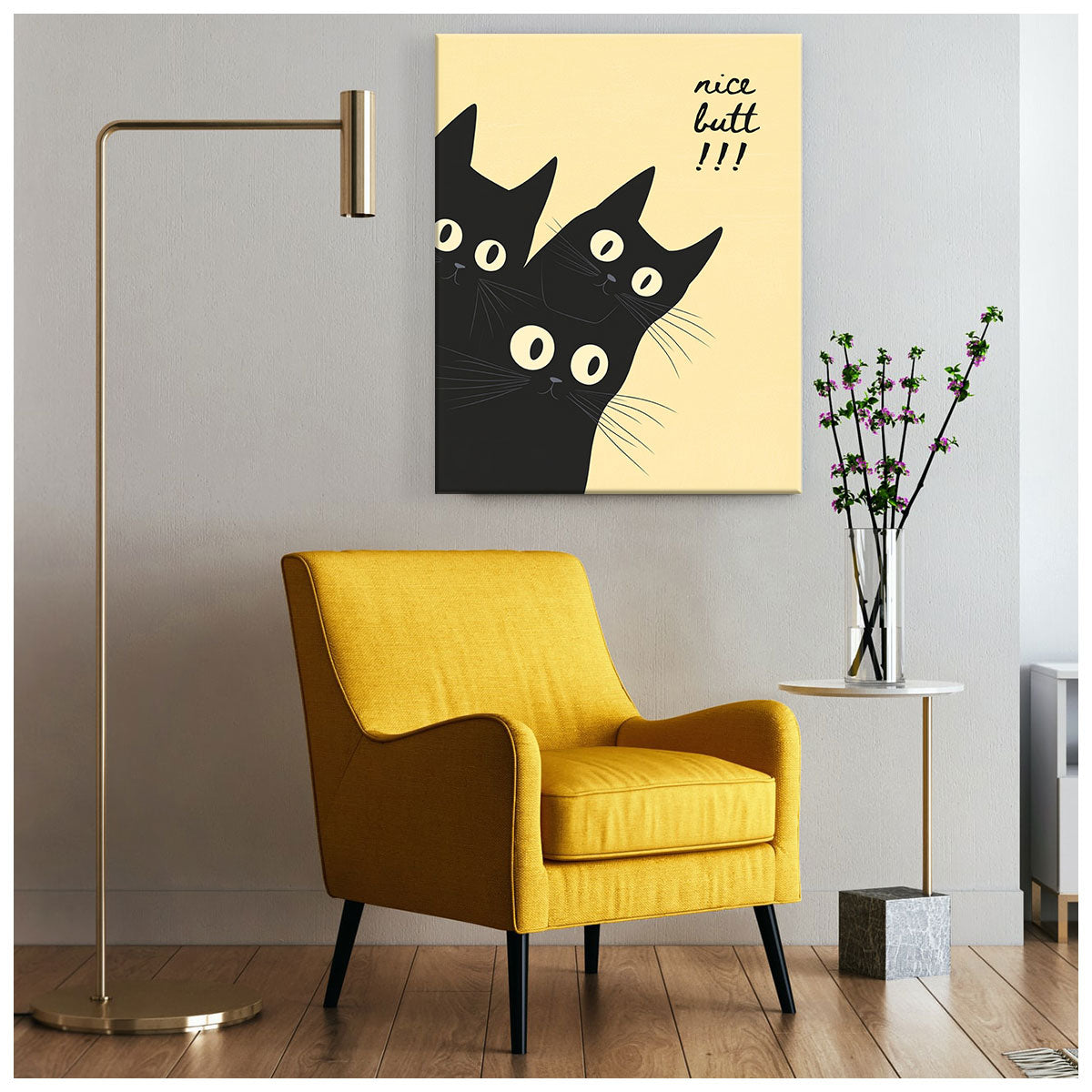 Cheeky Cat Quote Modern Wall Artwork