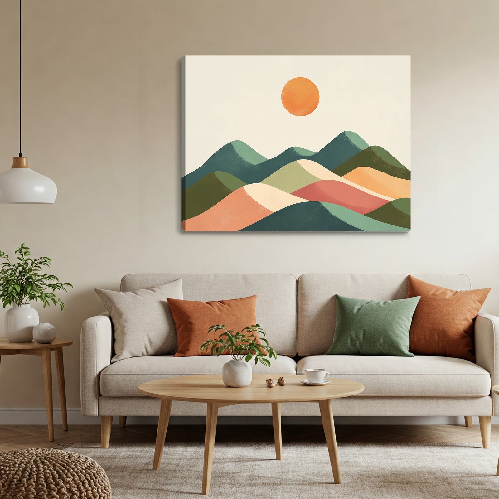 Colorful Mountain Range Abstract Wall Art