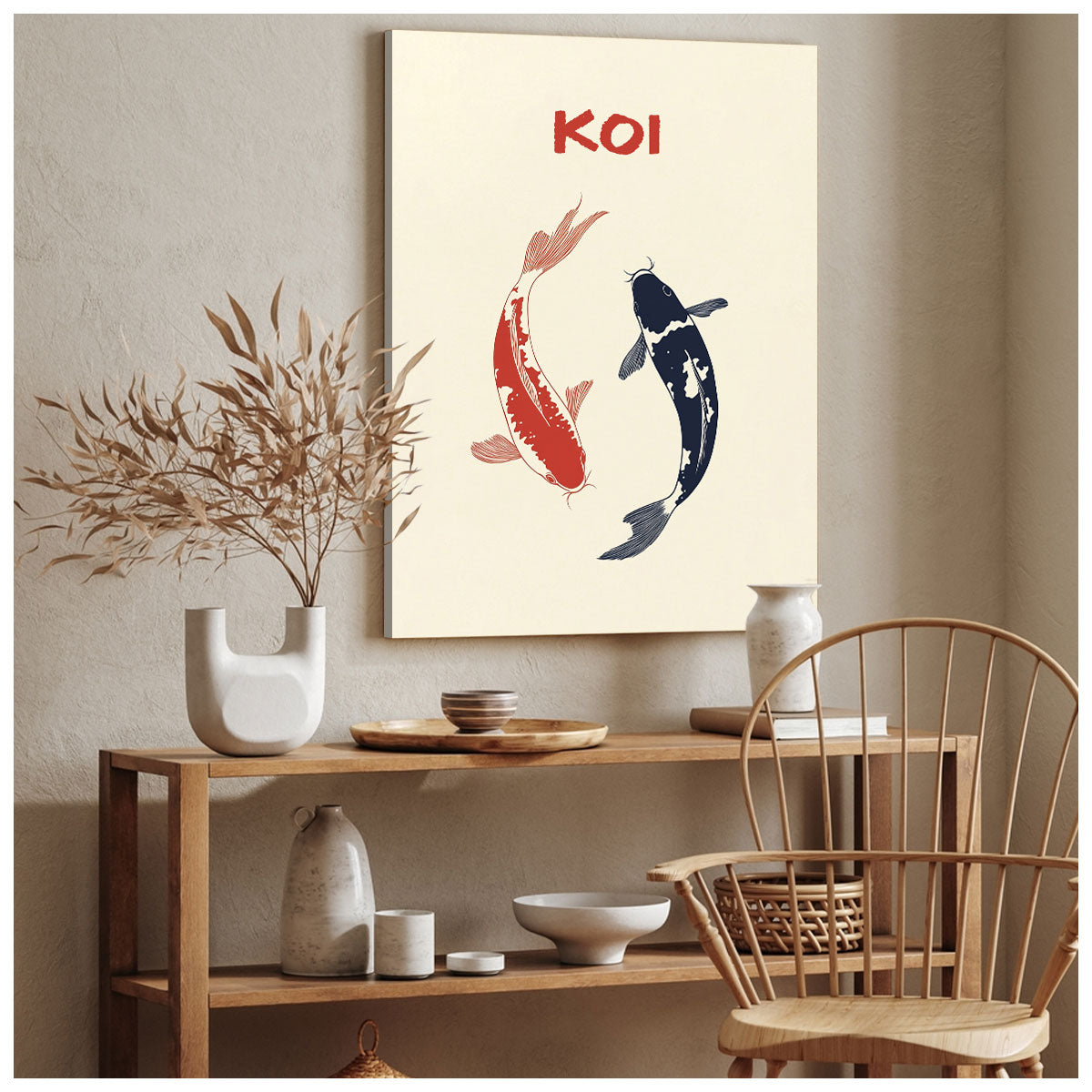 Koi Fish Canvas Modern Wall Artwork