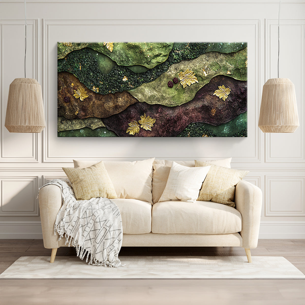 Autumn Landscape Abstract Canvas Wall Art for Living Room