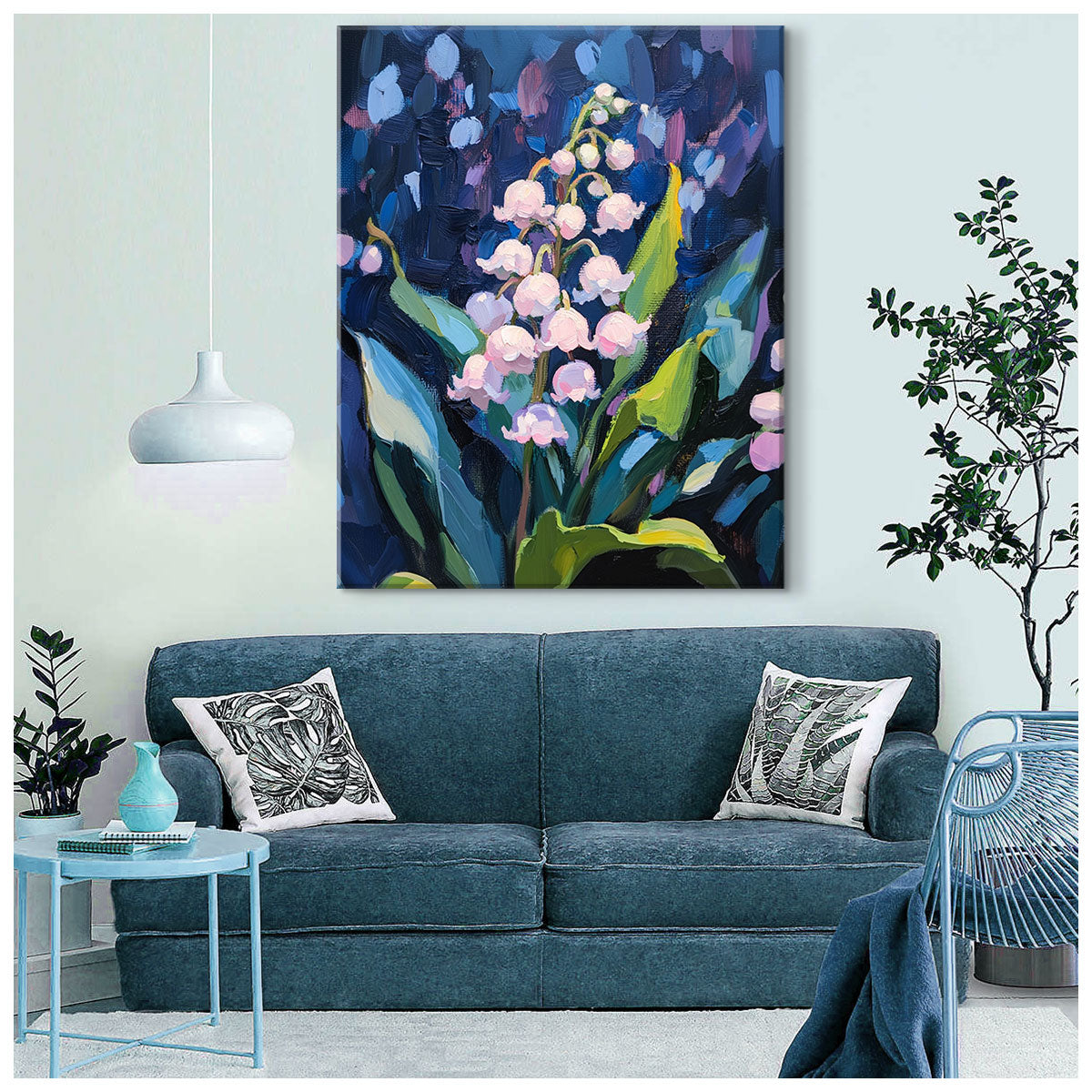 Delicate Lily-of-the-Valley Oil Painting Canvas Wall Art