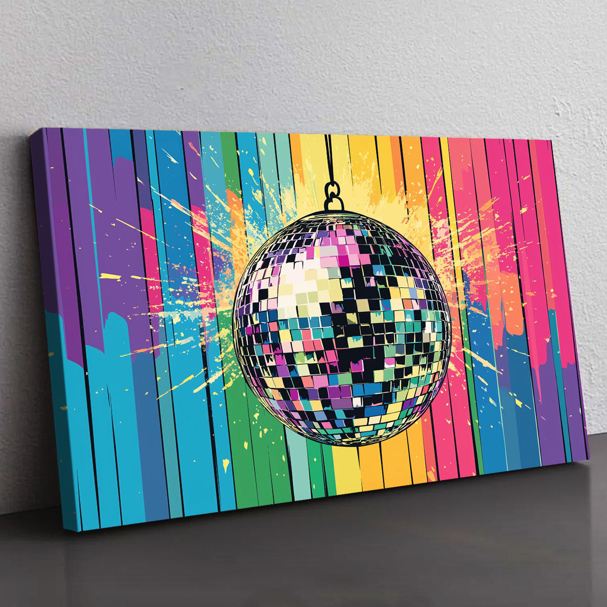 Pop Art Disco Ball Pưarty Sparkle Vintage Artwork