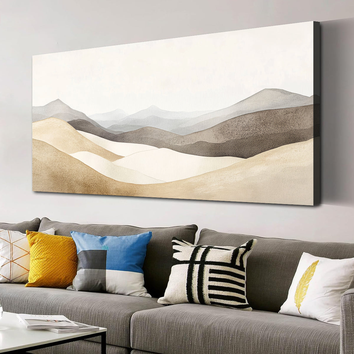 Serene Dunes Abstract Landscape Canvas Print for Living Room