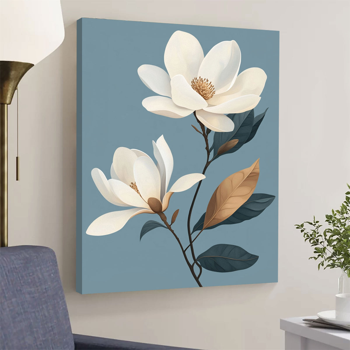 Ivory Magnolia Modern Wall Artwork