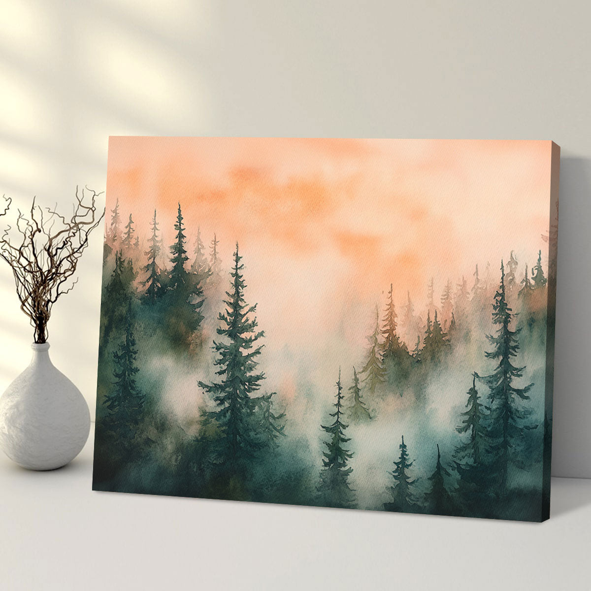 Forest Watercolor - Minimalist Canvas Wall Art
