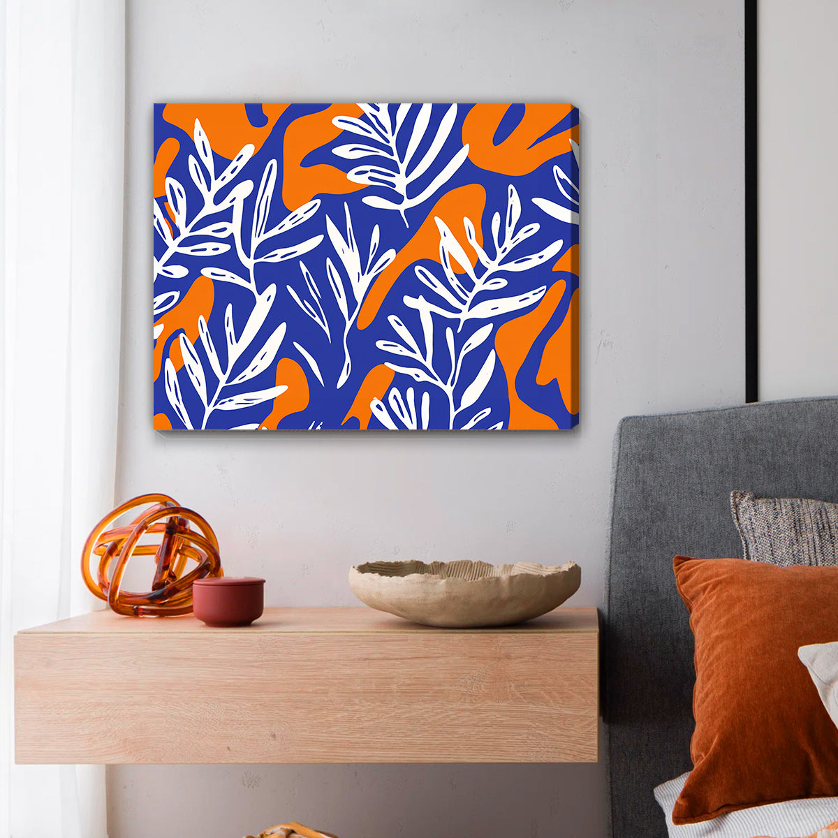Blue Botanical Abstract Wall Art