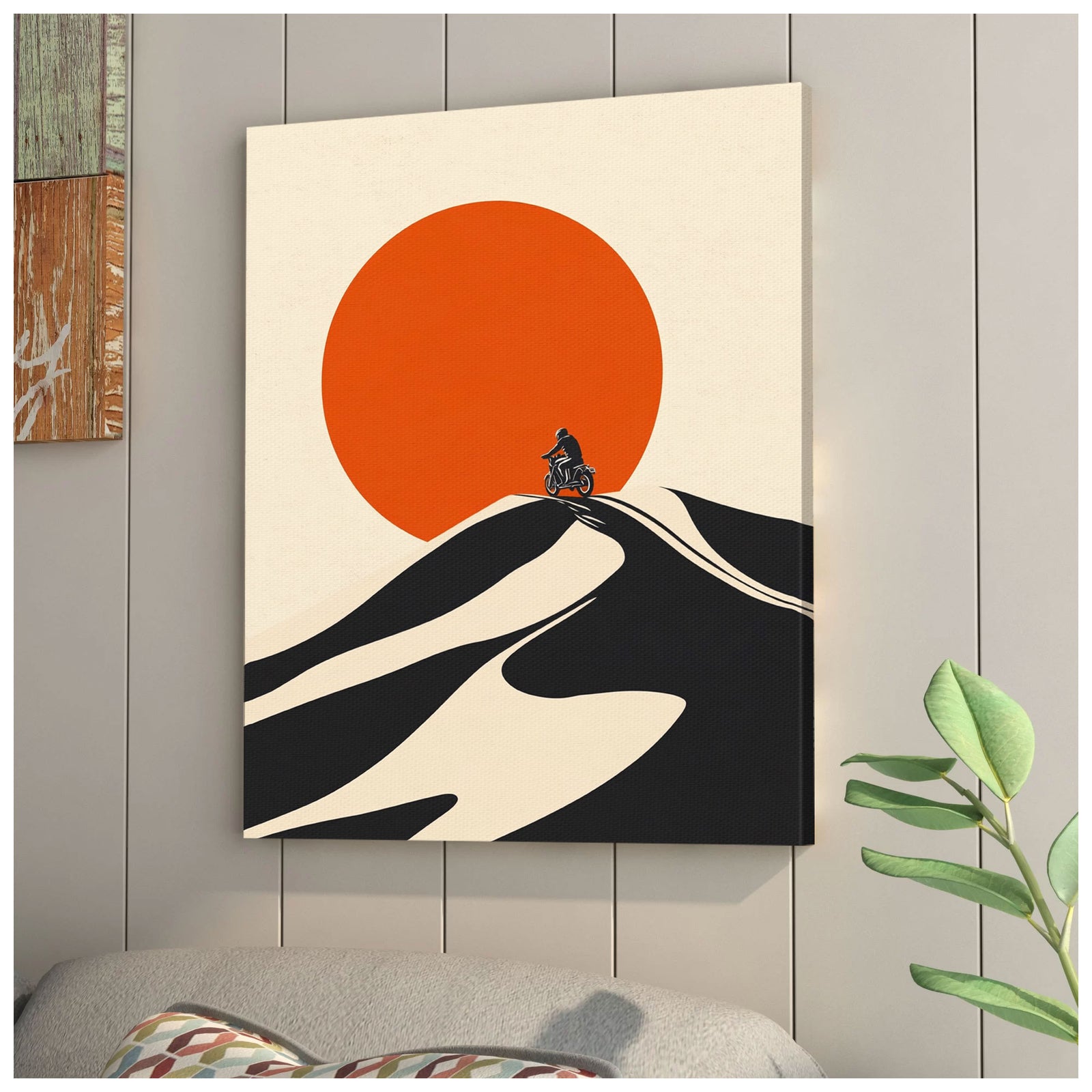 Adventure Rider Sunset Abstract Wall Art