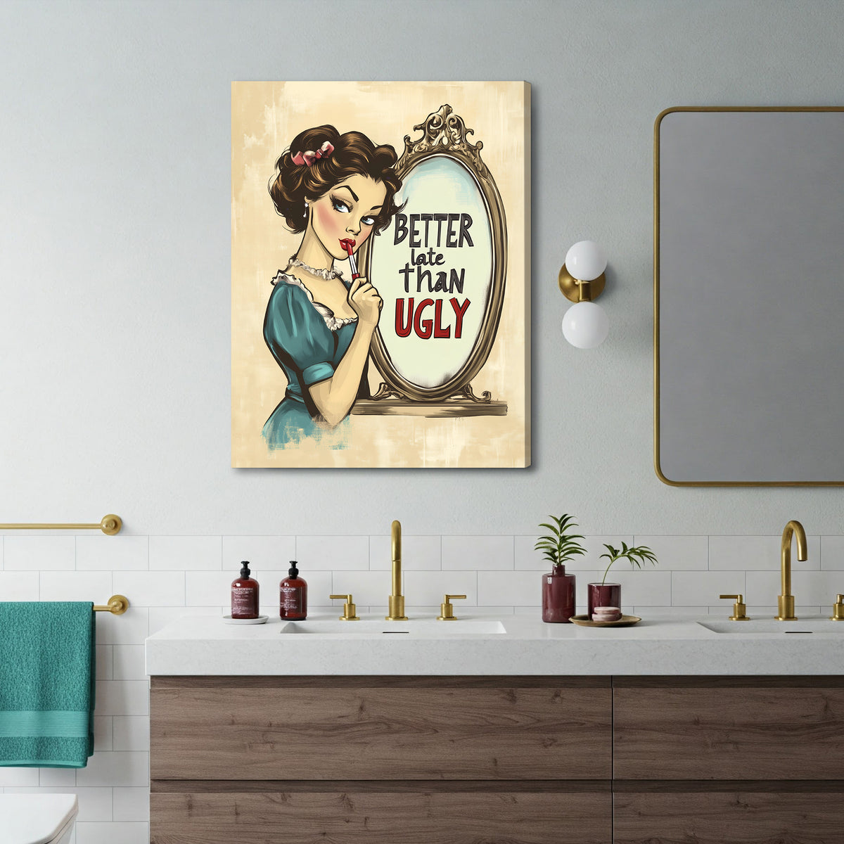 Vintage Woman - Retro Minimalist Canvas Wall Art