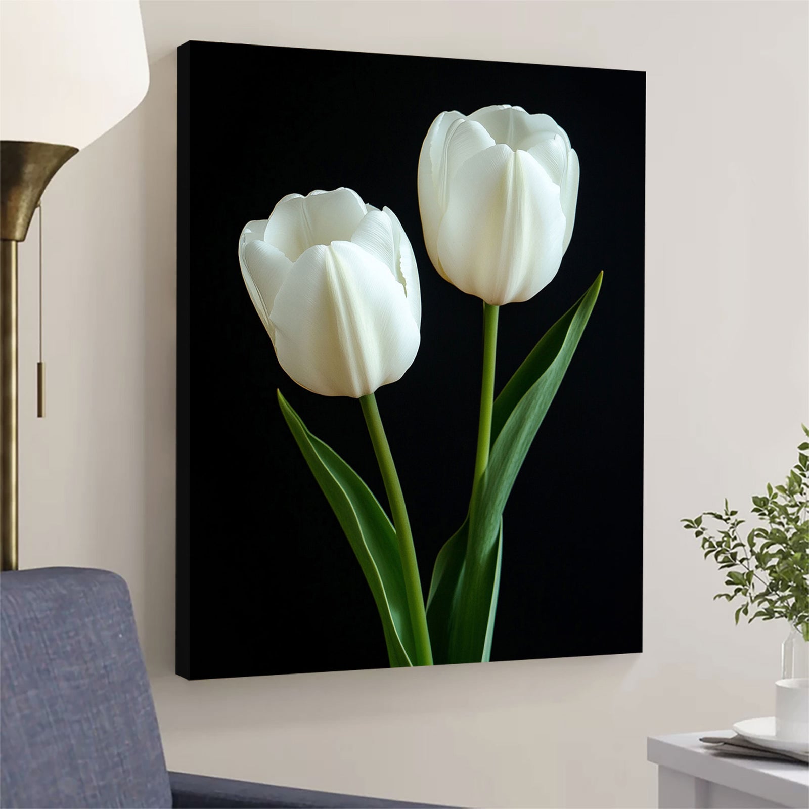 Silent Duo ưPale Tulip Pair Flower Art