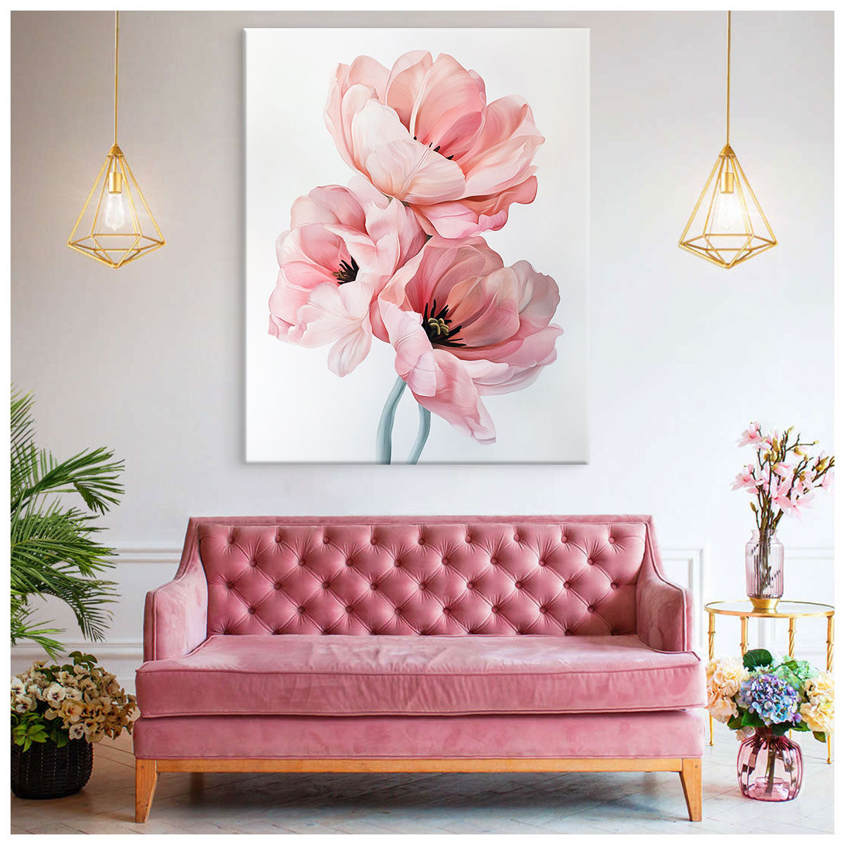 Pastel Tulip Minimalistic Flower Art