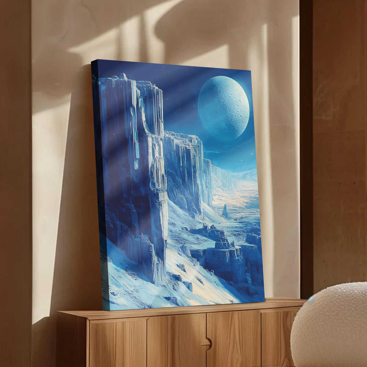 Lunar Horizon Landscape Abstract Canvas Wall Art for Living Room