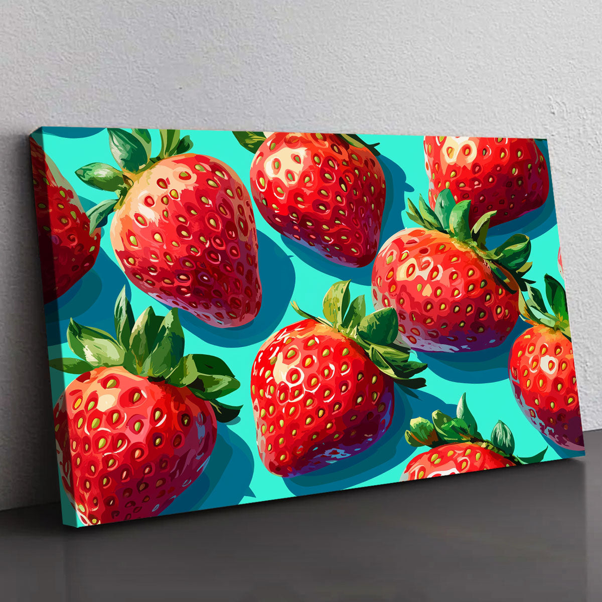 Pop Art Juicy Strawberries Canvas Print