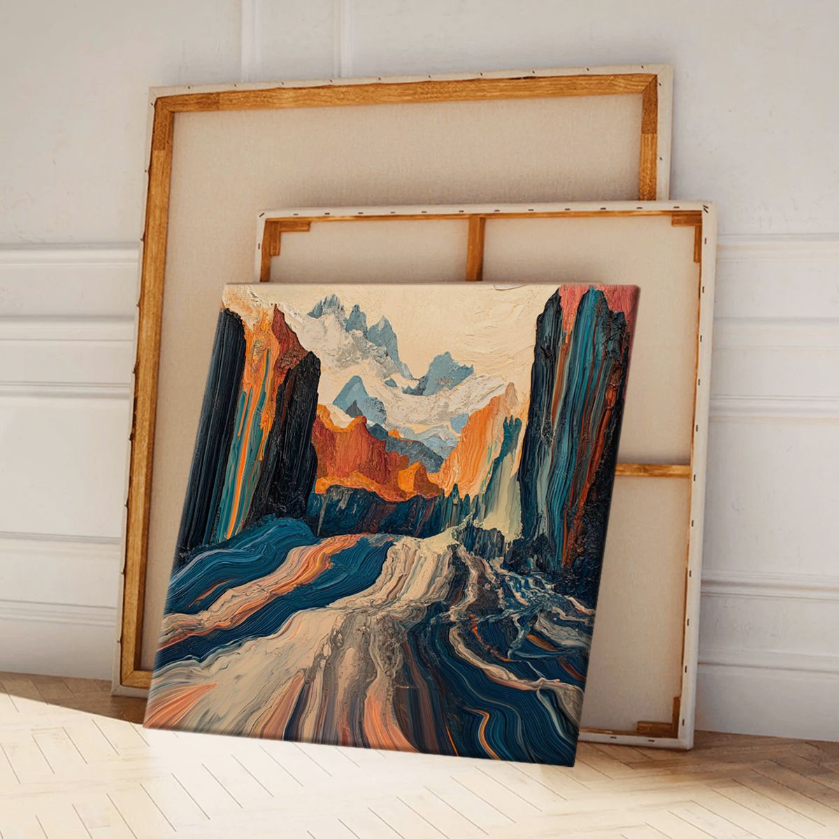 Fluid Horizons Abstract Canvas Wall Art for Living Room