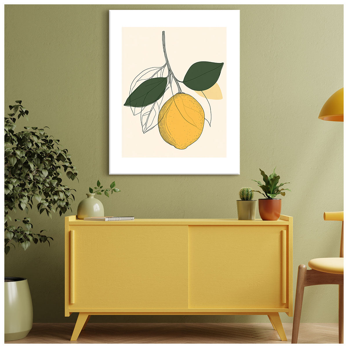 Summer Lemon Bliss Abstract Wall Art