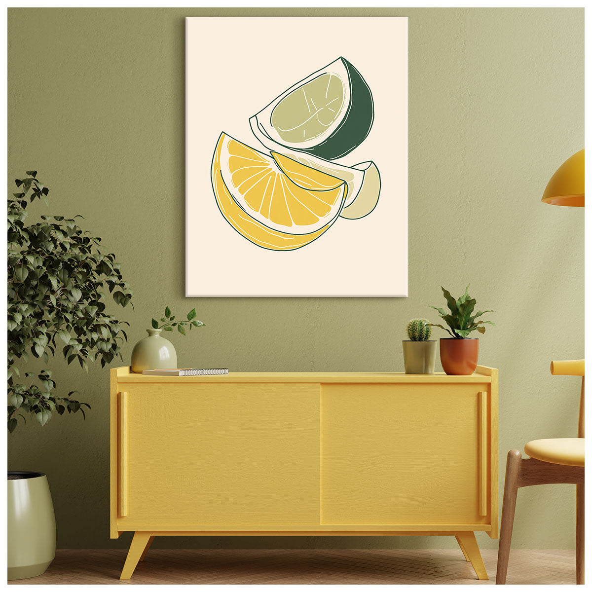 Lemon And Lime Slices Abstract Wall Art