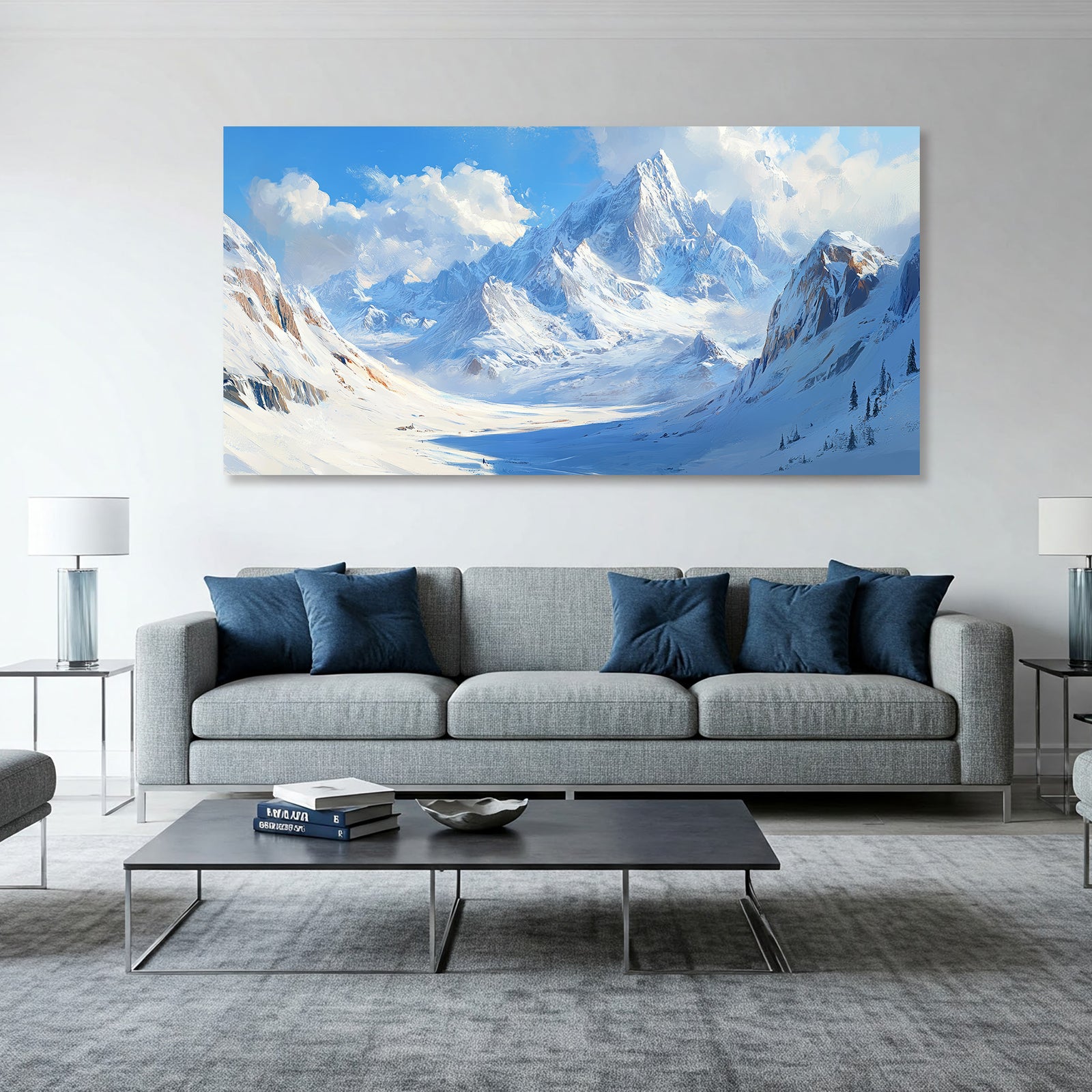 Snowy Mountains Modern Wall Artwork