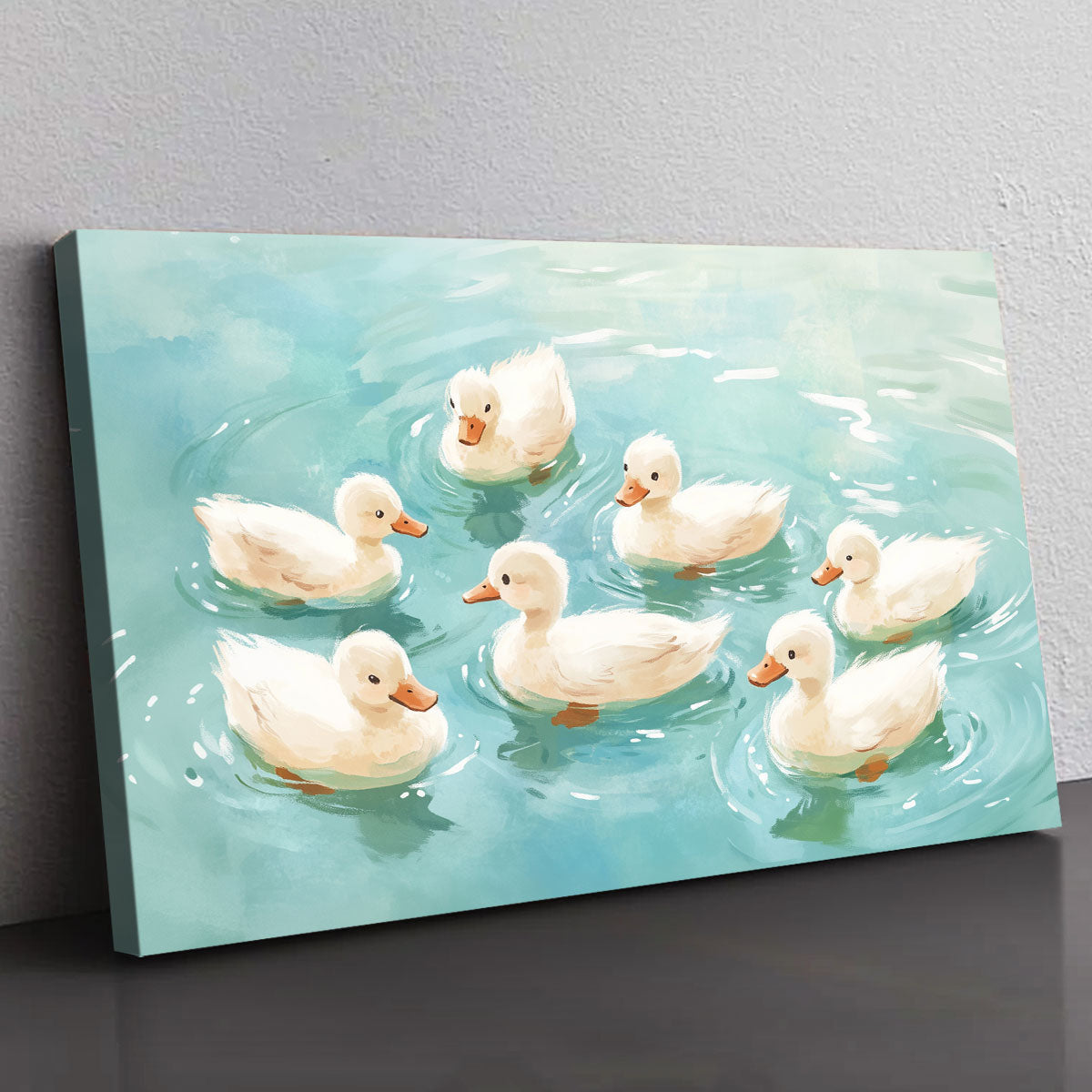 Canvas Duck Painting Pond Nature Artwork