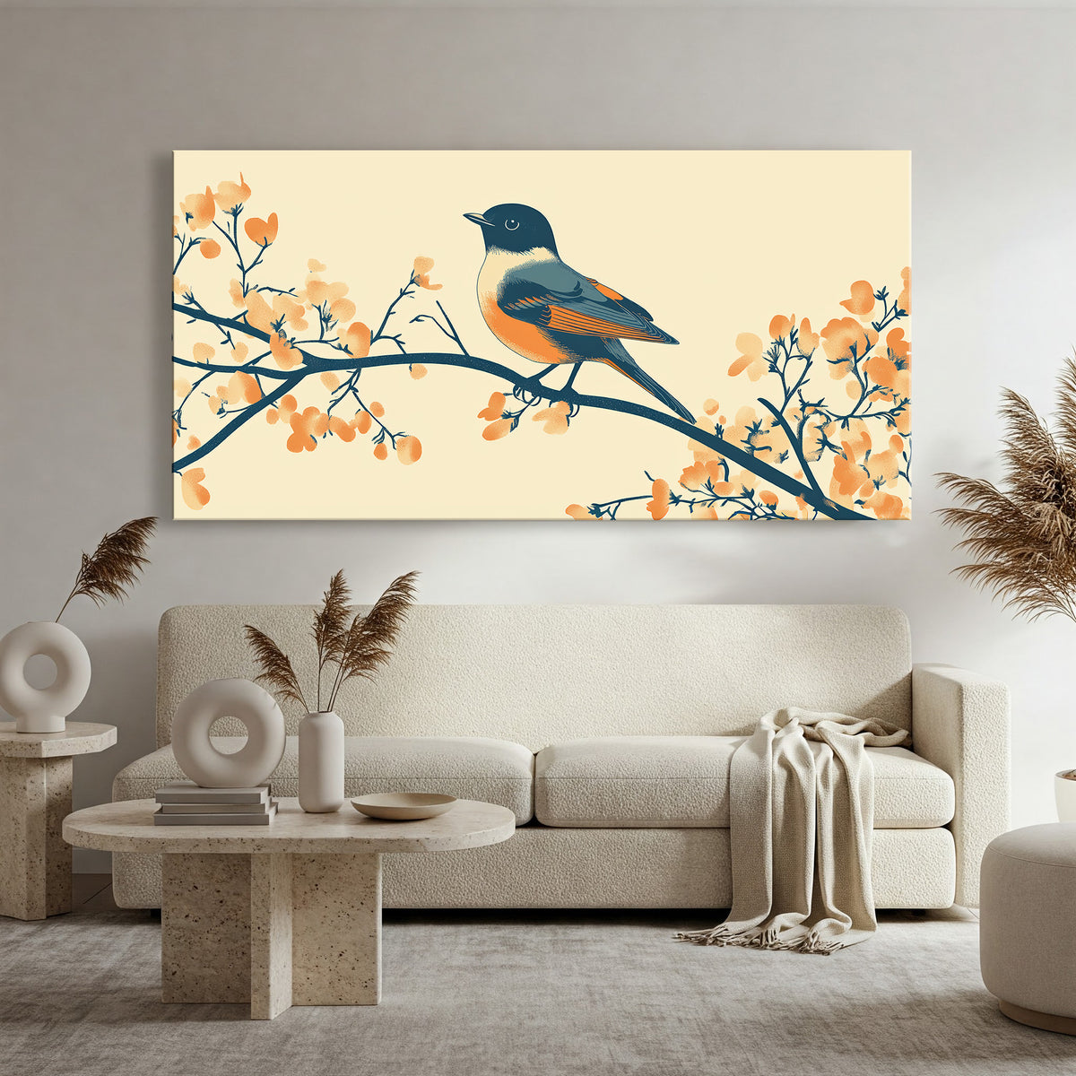 Bird On Branch Modern Wall Artwork