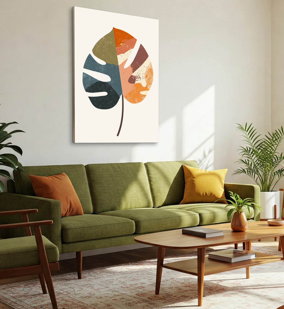 Monstera Leaf Abstract Wall Art