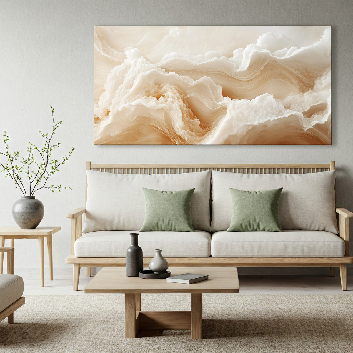 Abstract Waves Boho Wall Art - Sand Cloud Canvas Print