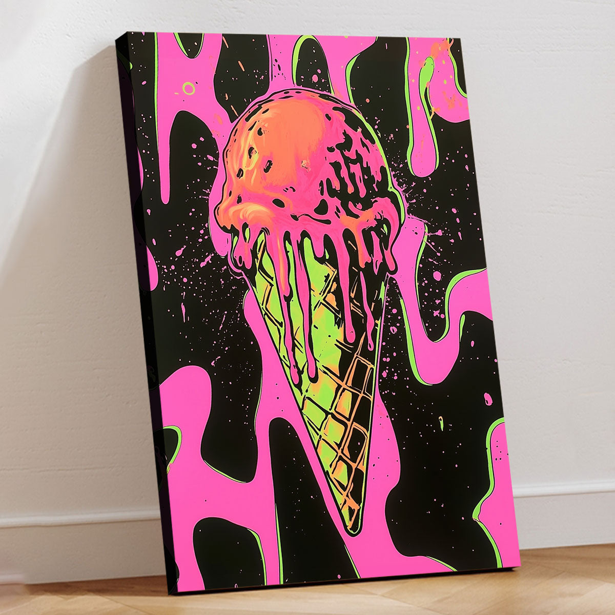 Pop Art Ice Cream Cone Canvas Wall Art