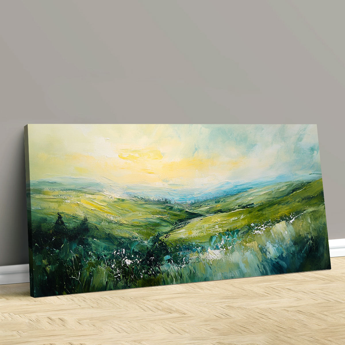 Abstract Green Landscape Rolling Hills