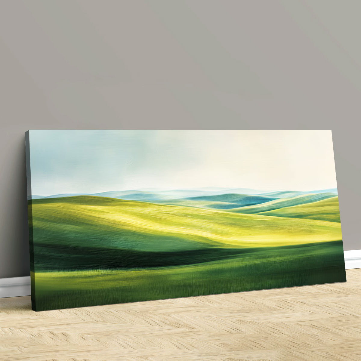 Abstract Green Landscape Misty Nature Artwork
