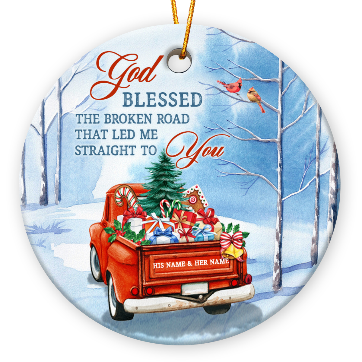 Custom Christmas Ornament Gift For Couples Xmas Love Couple Gift