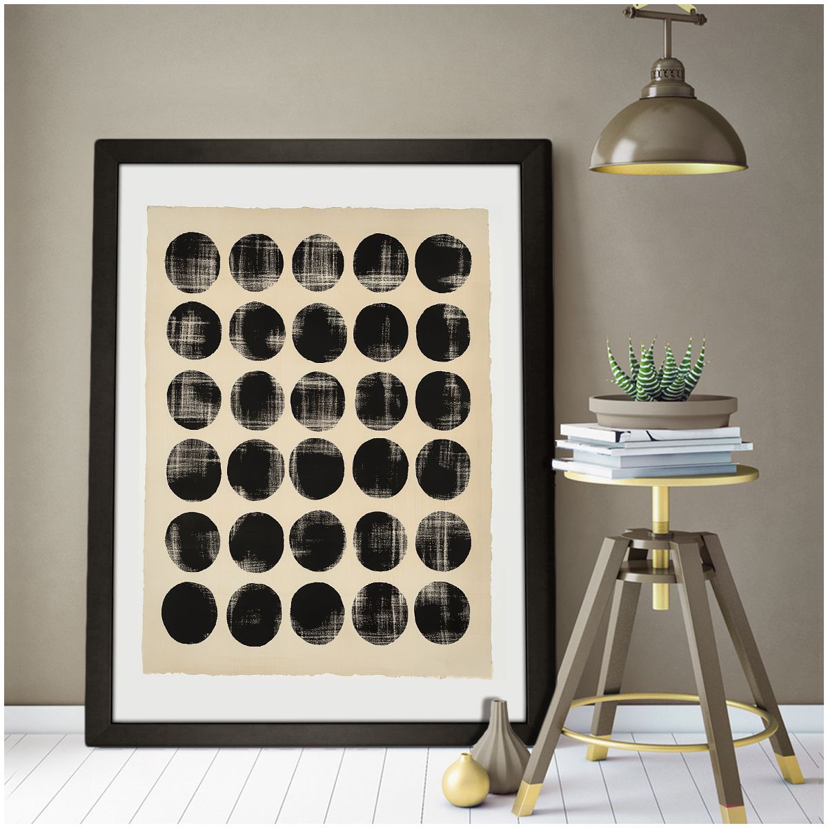 Minimal Grid Abstract Canvas Print for Living Room