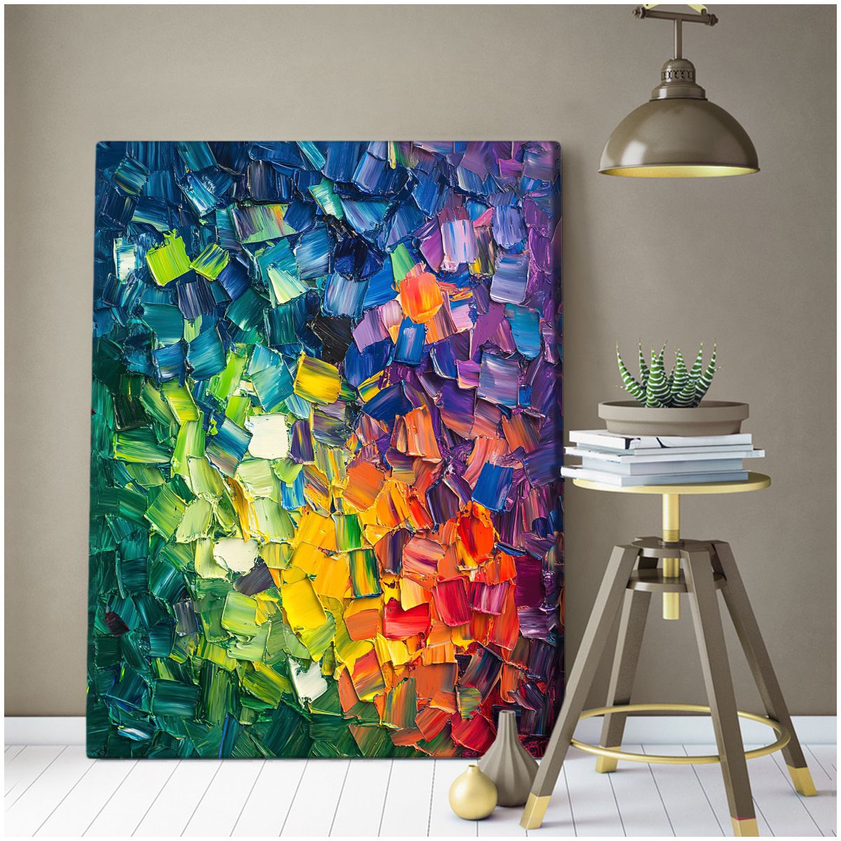 Radiant Energy Abstract Geometric Canvas Print for Living Room