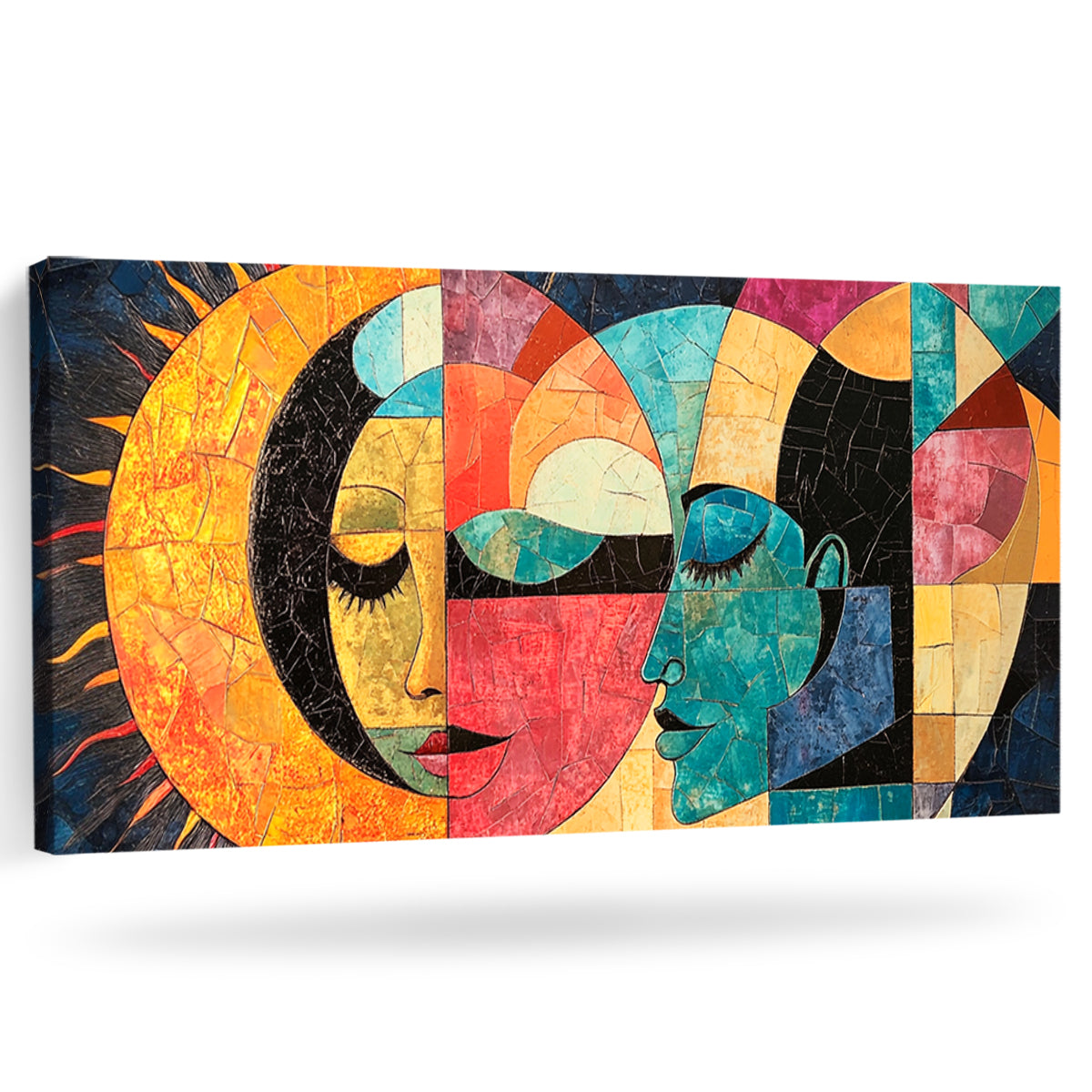 Celestial Embrace Vibrant Abstract Canvas Wall Art