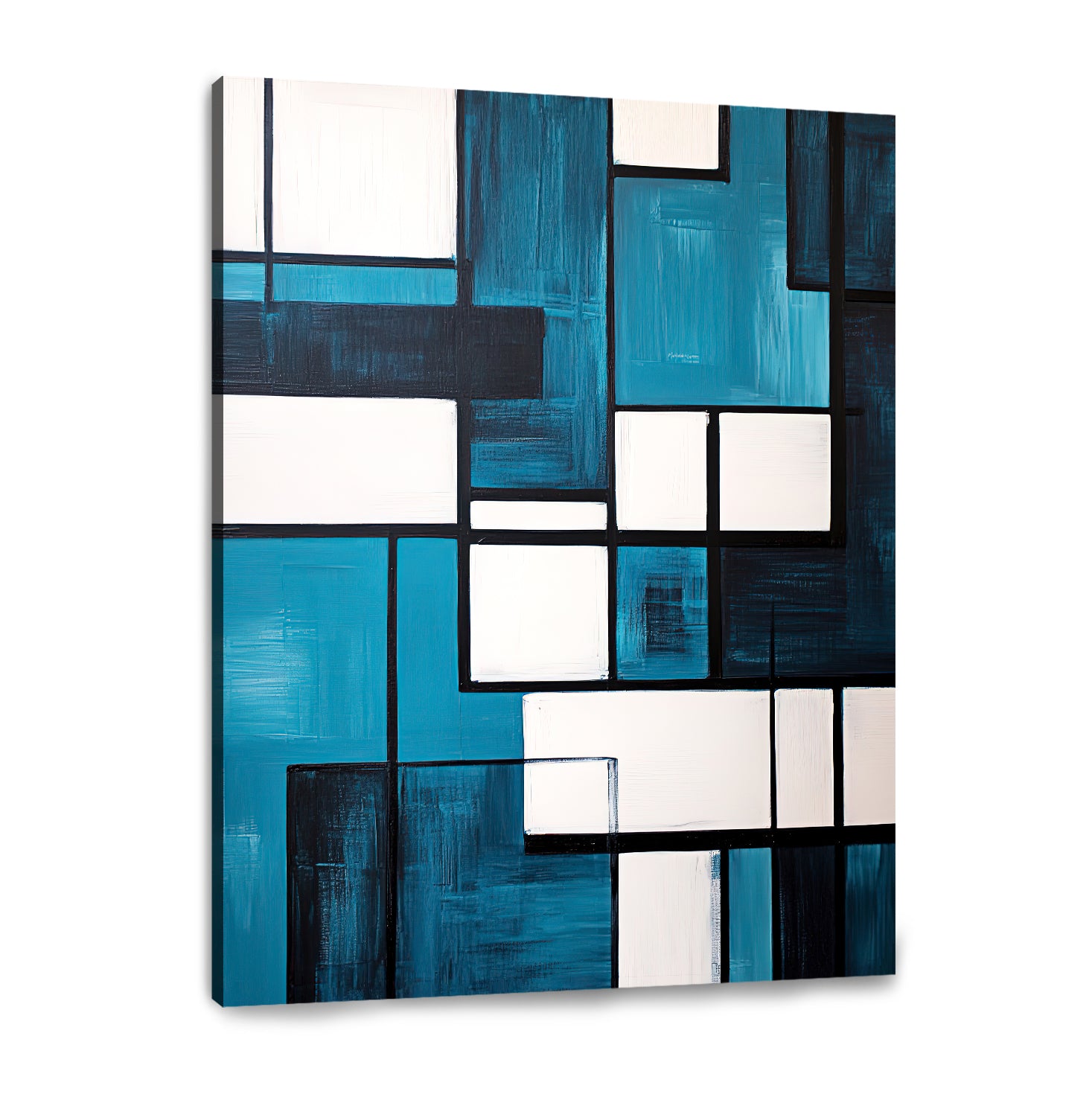 Urban Grid Abstract Canvas Print for Living Room