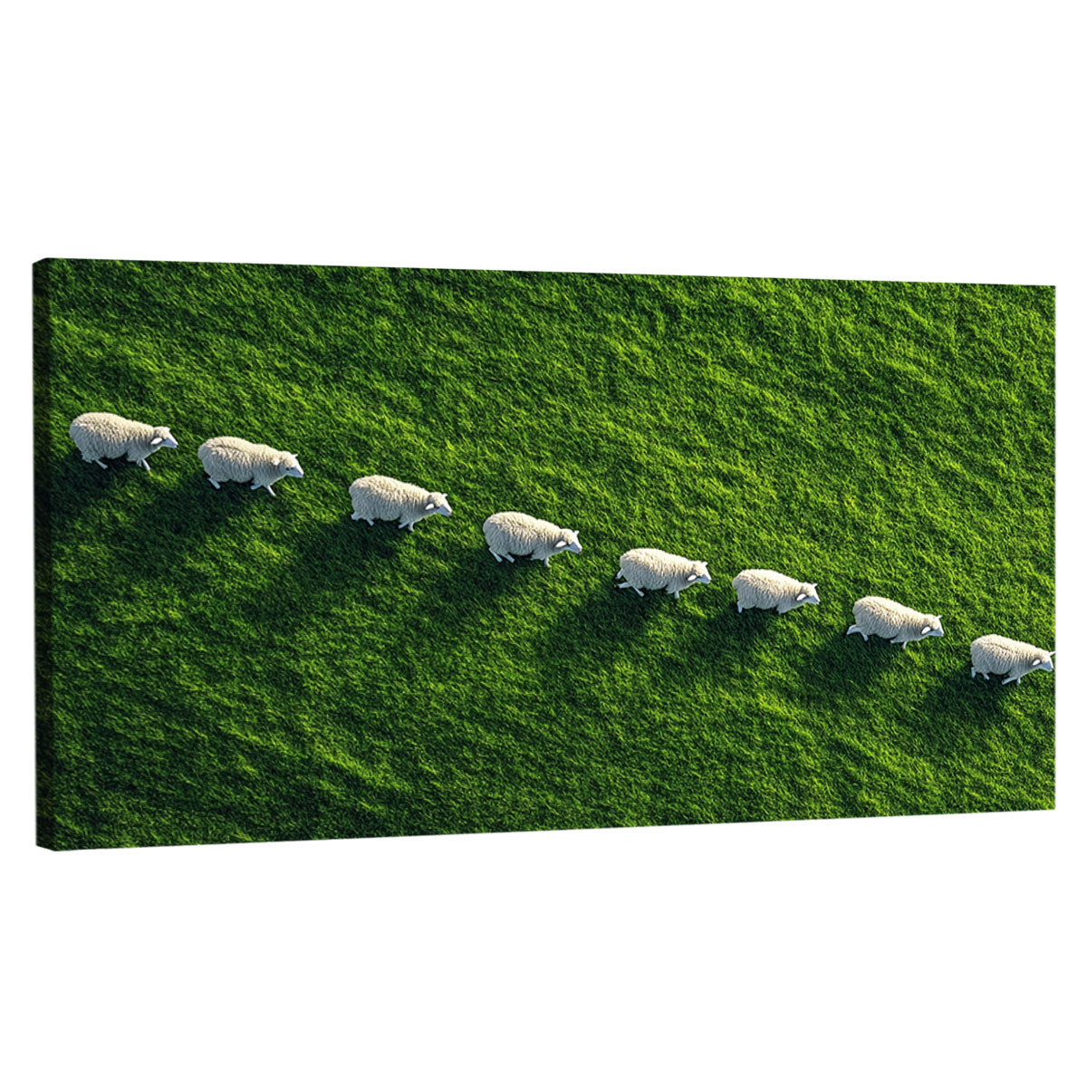 Sheep On Field Landscape Artwork