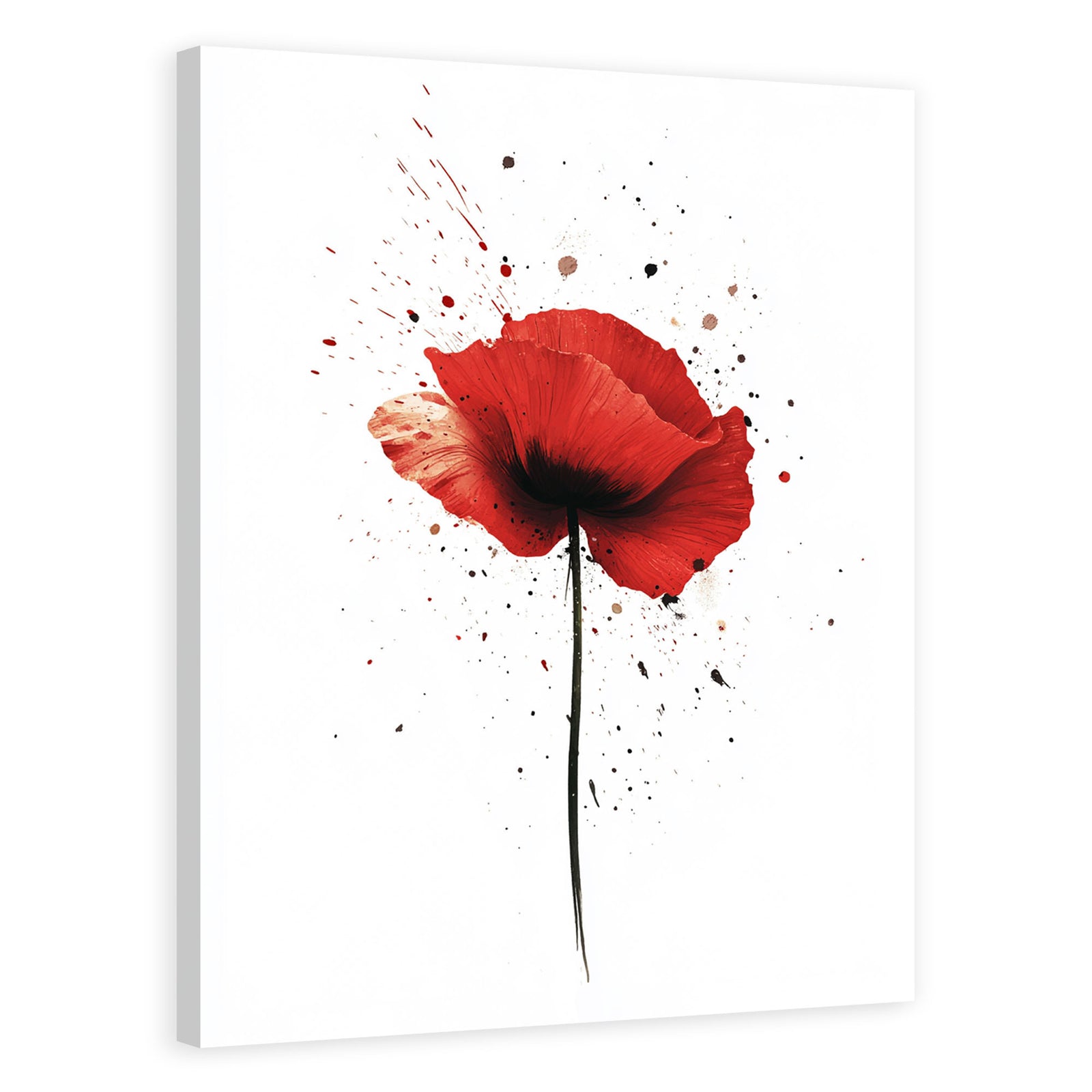 Poppy With Splashes Abstract Wall Art