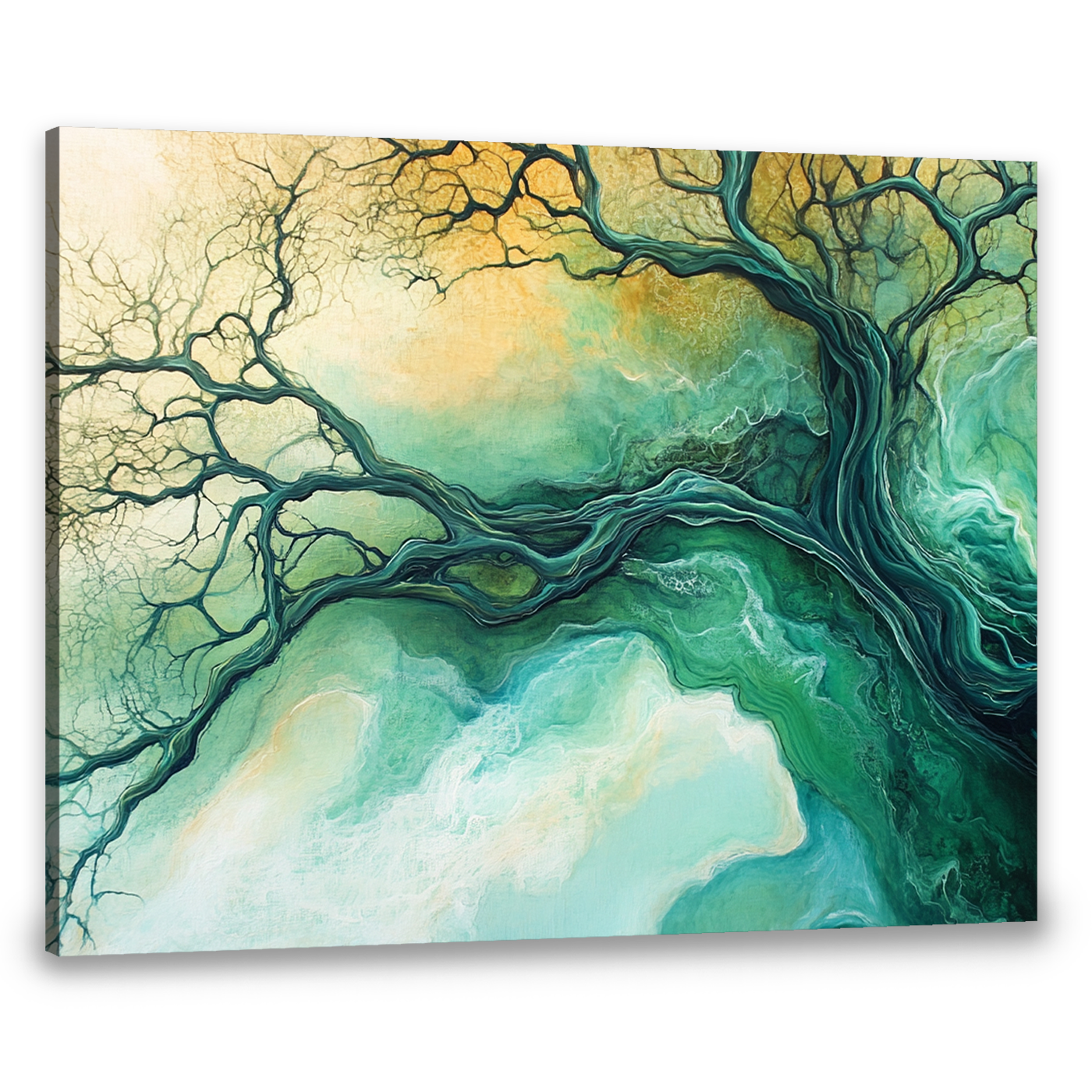 Serene Tree Nature Abstract Canvas Wall Art