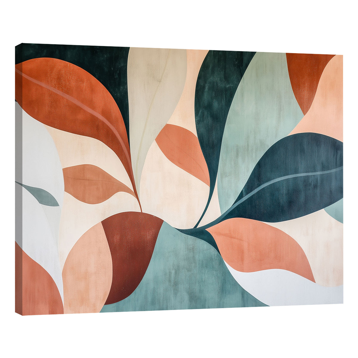 Abstract Terracotta Botanical Shapes Boho Canvas Wall Art