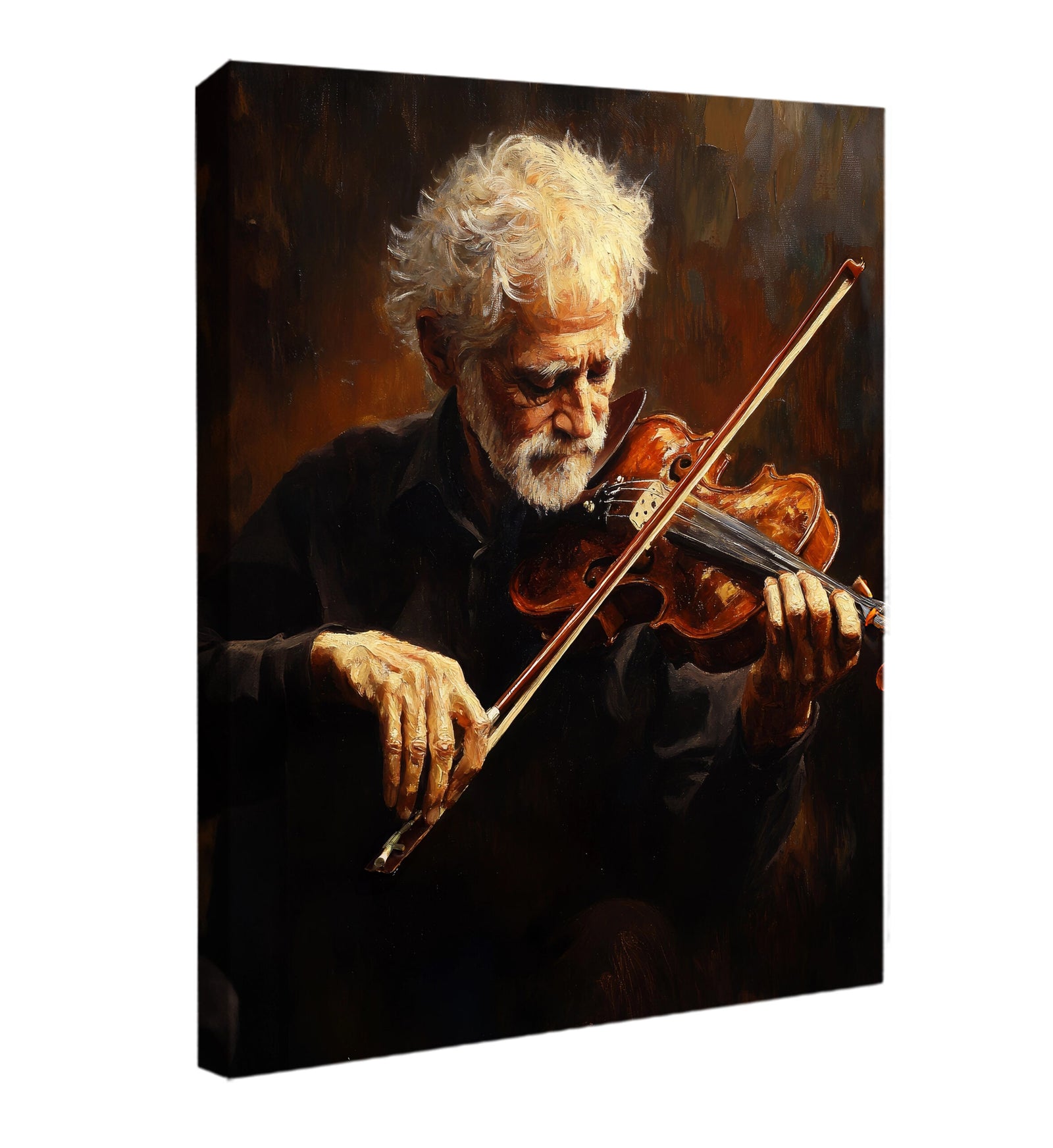 The Passionate Violinist - Vintage Oil Painting Canvas Print