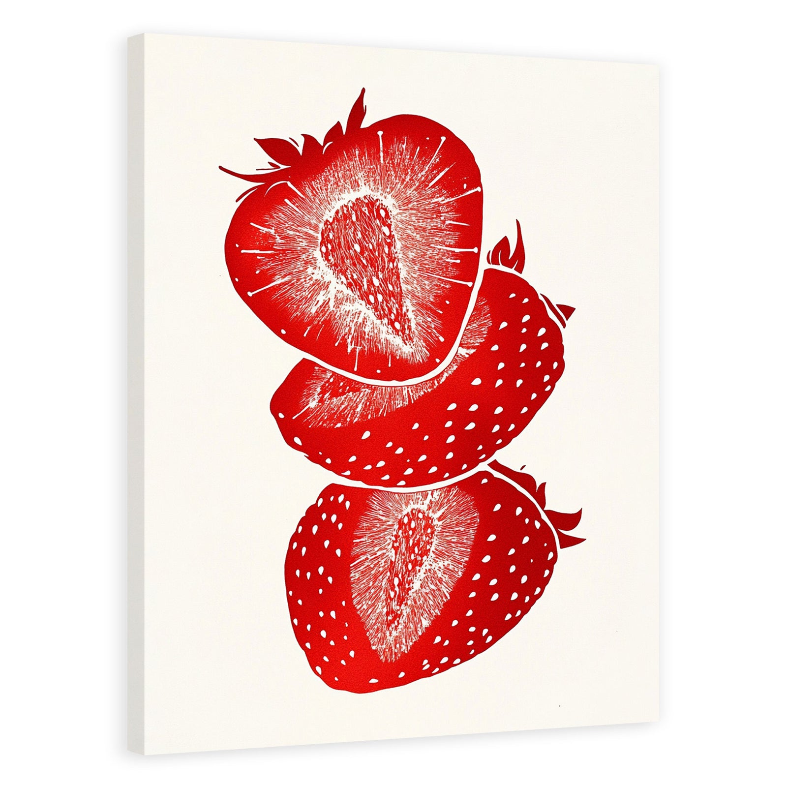 Ruby Strawberry Slices Abstract Wall Art